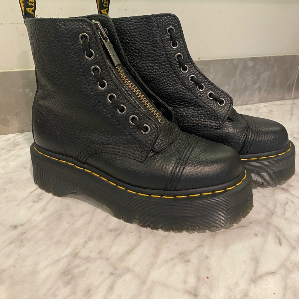 Dr. Martens Black Leather Combat Boots